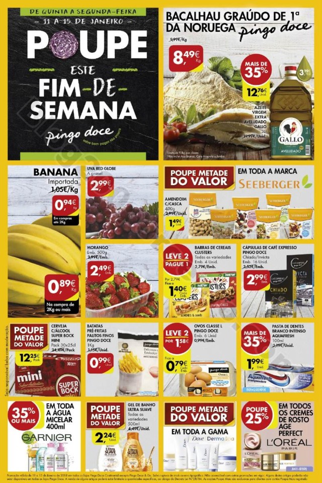 Antevisão folheto Pingo Doce Fim Semana 11a15jan Antevisão folheto Pingo Doce Fim Semana 11a15jan