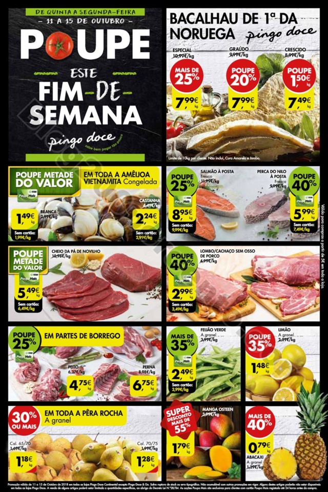 Antevisão Pingo Doce Fim Semana 11a15out Antevisão Folheto Pingo Doce Fim Semana 11a15out