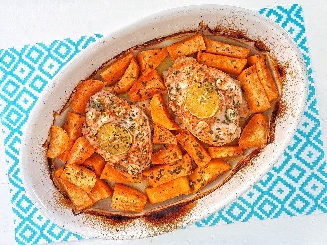 Peito De Frango No Forno Com Batata Doce A Maria Eduarda