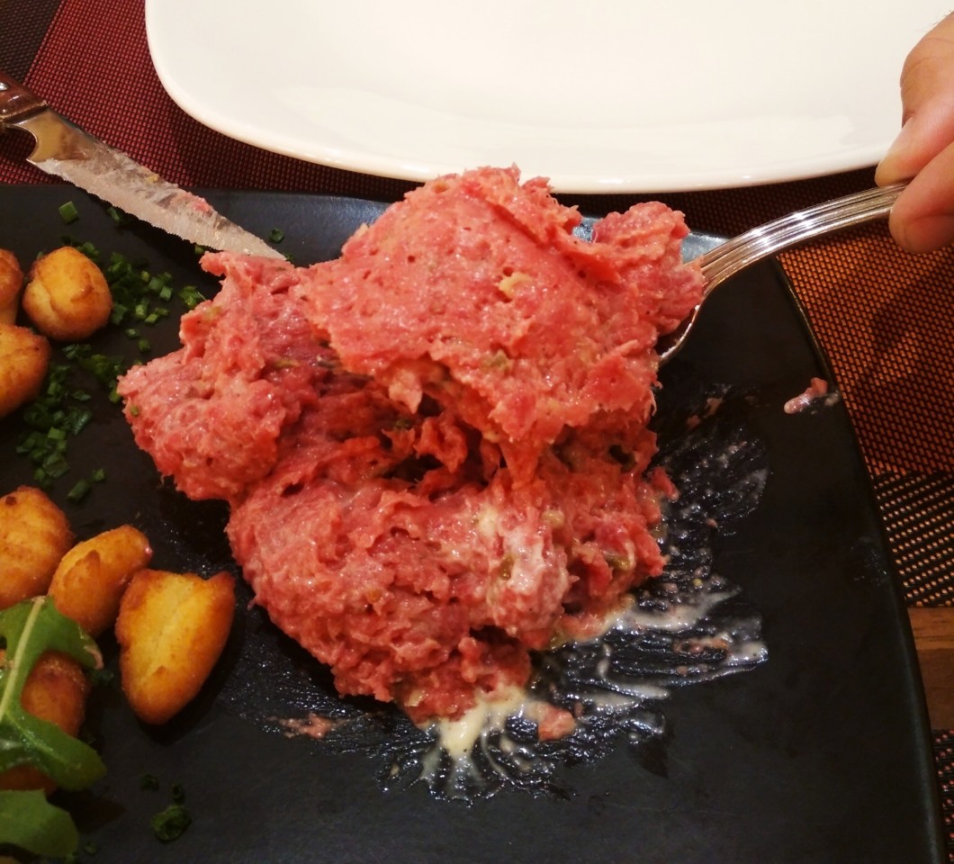 A minha desconstrução do Steak Tartar italiano do La Tagliatella
