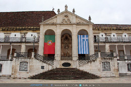 Bandeira Portugal Grecia na Universidade Coimbra